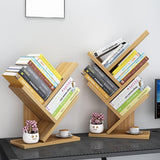 DOITOOL Wooden Bookshelf 3 Bookshelf Small Storage Bookcase Bookcases Desktop Wooden Rack Layers Tabletop Estanteria Fashion Tree Tabletop Bookshelf