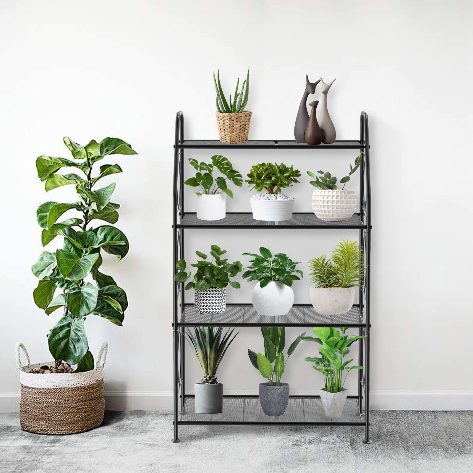 VyGrow 4-Tier Heavy-Duty Metal Plant Stand
