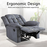 2Pcs Manual Recliner Chair, Classic Overstuffed Recliner with Soft Padded Headrest