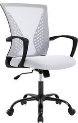 Office Chair Desk Chair Computer Chair Ergonomic Chair Adjustable Executive Mesh Mid Back with 360 Degree Swivel Wheels Lumbar Support Armrest (Black)