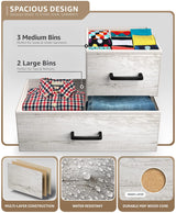 Dresser with 5 Faux Wood Drawers - Storage Unit Organizer Chest for Clothes