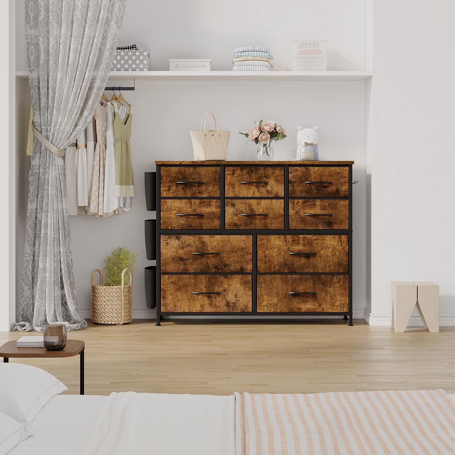 Bedroom, 10 Drawers Fabric Storage Drawer, Chest of Drawers