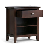 Artisan 24 inches Wide Night Stand, Bedside table, Russet Brown SOLID WOOD, Rectangle,