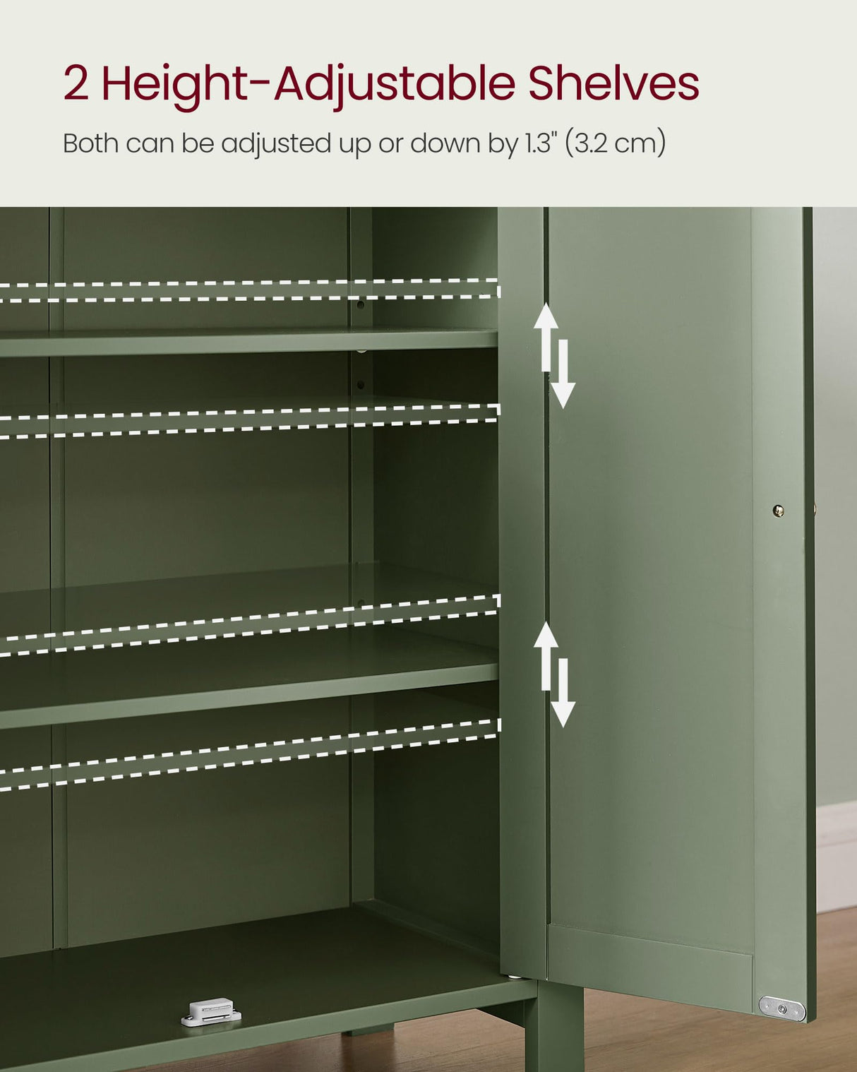 Bathroom Floor Storage Cabinet, Bathroom Storage Unit with 2 Adjustable Shelves,