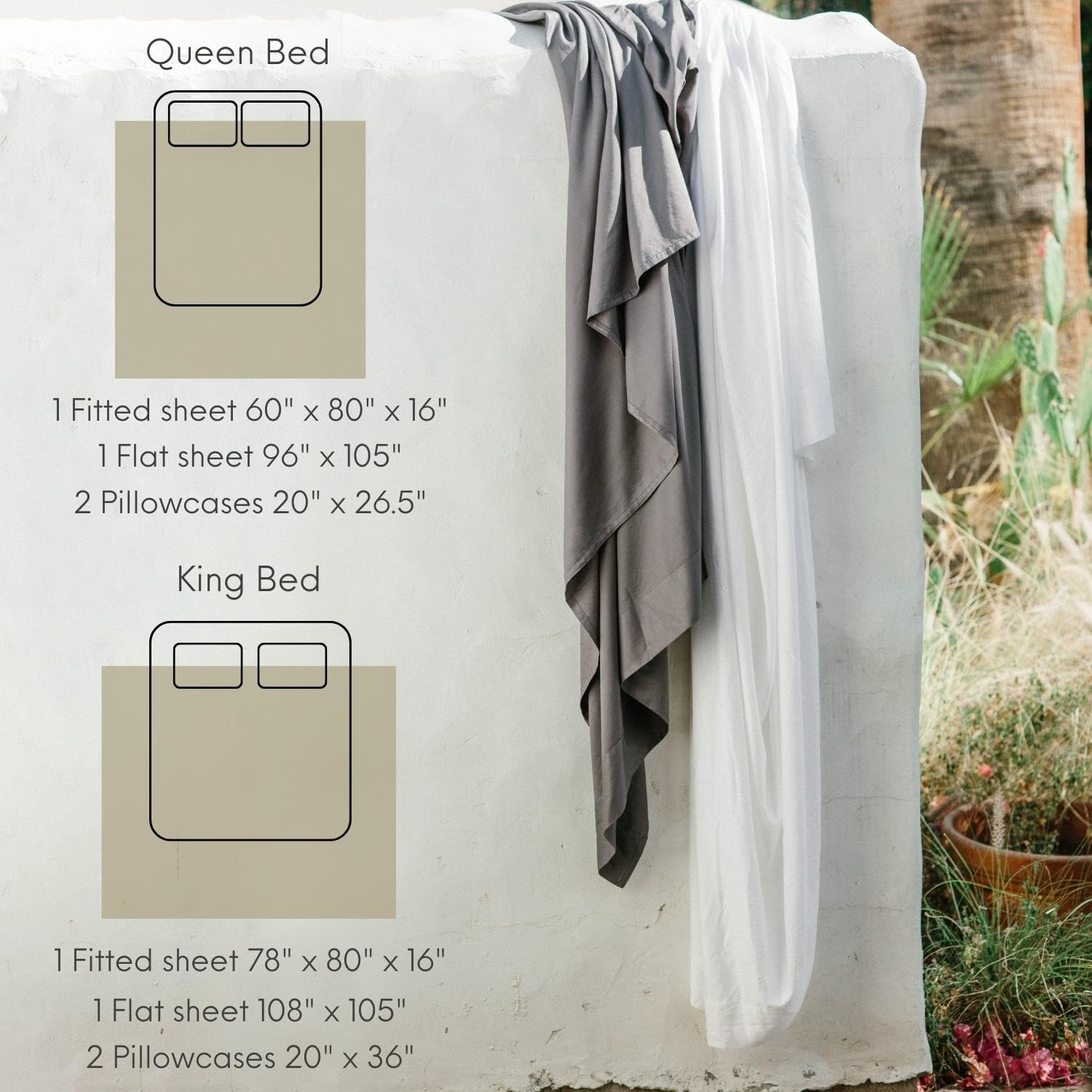 Lyocell Sheet Set - Breathable Cooling King Sheet Set, Soft Luxury Bedding Woven