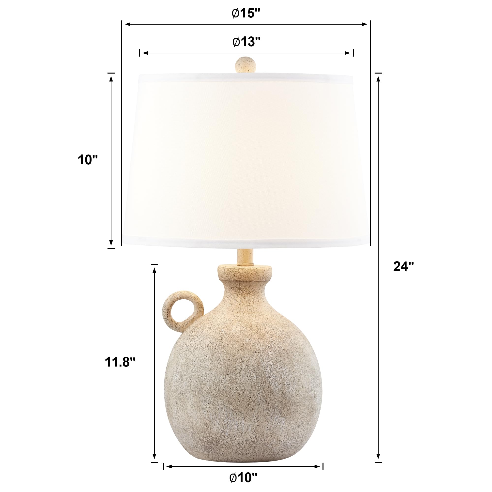 24" Rustic Table Lamp with USB Charging Port