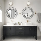 26.8" Round Black Wall Mirror - Large Circle Mirror with Metal Frame