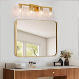 4-Light Vanity Lights,Modern Brushed Gold Bathroom Light Fixtures