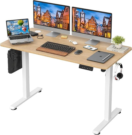 Electric Standing Desk Adjustable Height Sit Stand Home Office Desk with Splice Board