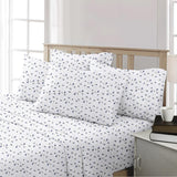 6 Piece Printed King Size Bed Sheets, Extra Soft Brushed Microfiber 1800 Bedding Pattern Sheets,