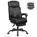 Leather Office Chair, Big and Tall Office Chair with Footrest Home Office Desk Chairs,