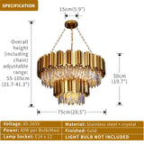 Modern Crystal Chandelier Lighting Pendant Lights Fixture Island Chandeliers Ceiling Dining Room