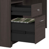 Cabot L Shaped Computer Desk with Hutch and Storage, 72W, Heather Gray