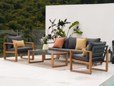 Outdoor 4-Piece Modern Aluminum Patio Furniture Sets 5 Person Conversation Set