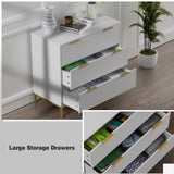 White Dresser for Bedroom, 3 Drawer Dresser with Spacious Storage Modern