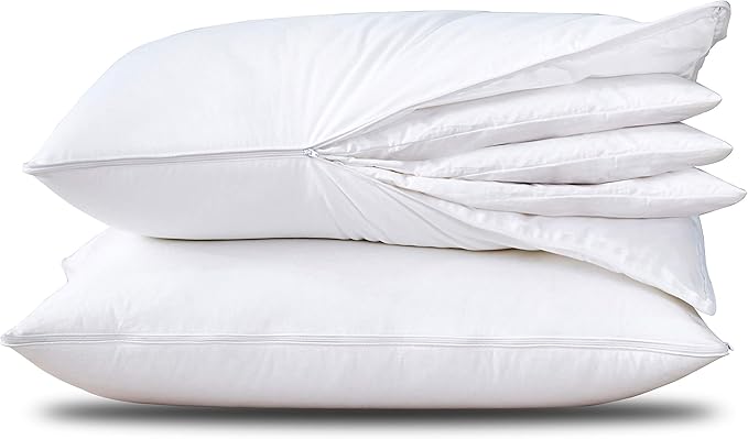 Adjustable Layer Goose Feather Pillow,Assembled Bed Pillow,100% Soft Cotton Cover