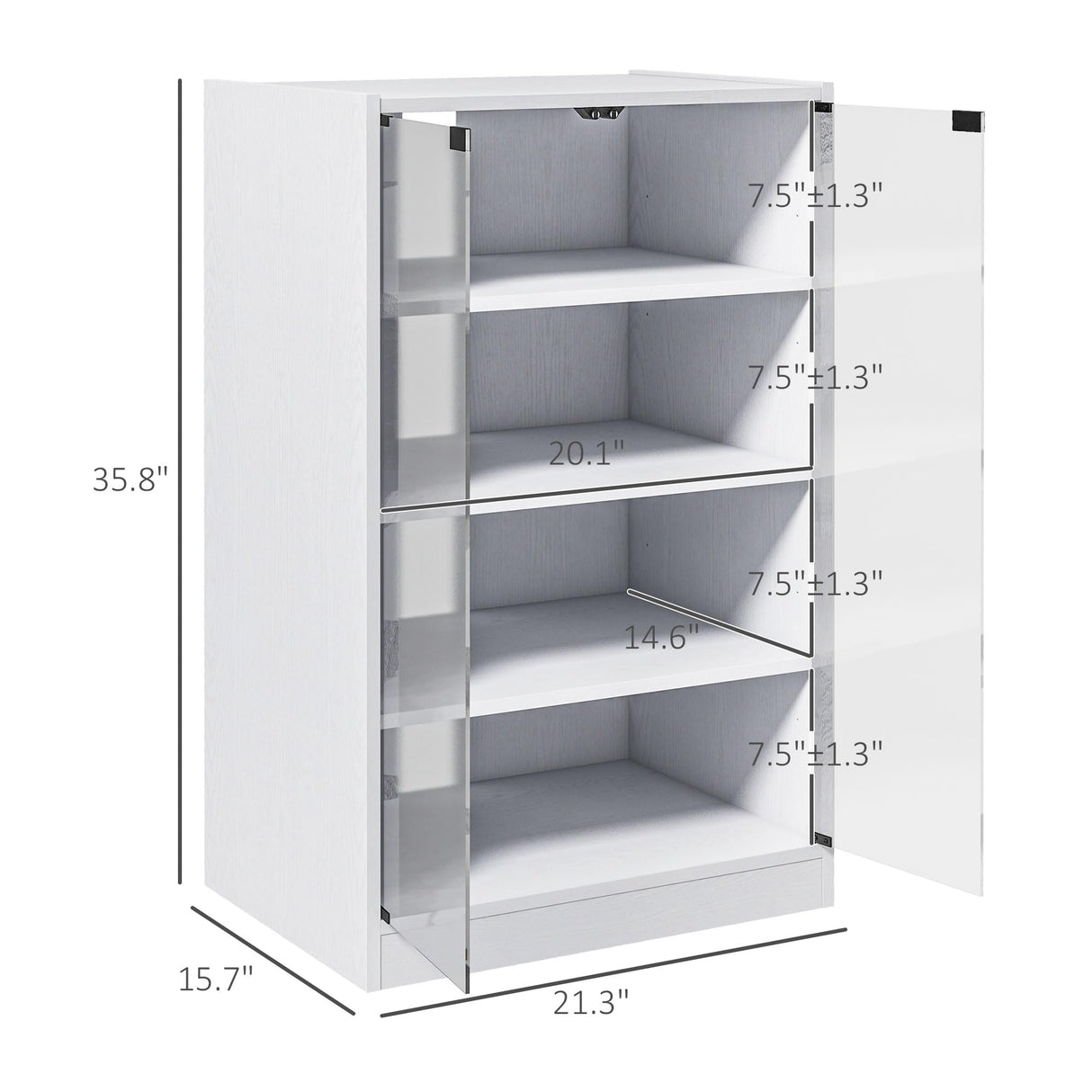 Media Cabinet, 4-Tier Stereo Cabinet, Modern Audio Video Media Stand