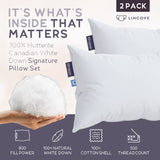 Signature 100% Natural Canadian White Down Luxury Sleeping Pillow - 800 Fill Power