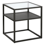 20'' Wide Square Side Table in Blackened Bronze