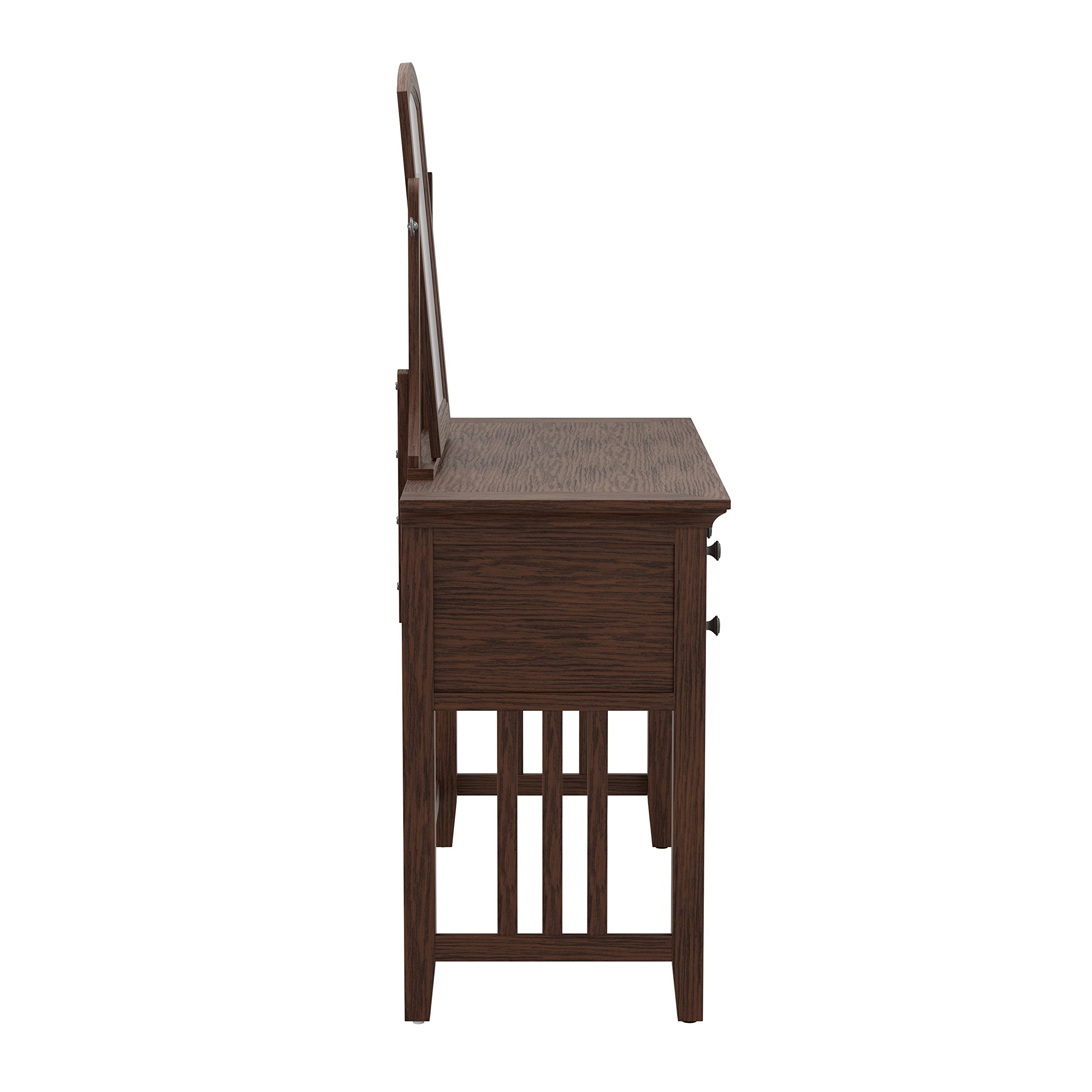 OSP Home Furnishings Modern Mission Vintage Oak Vanity with Mirror