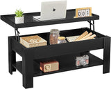 Lift Top Coffee Table with Storage Shelf and Hidden Compartment