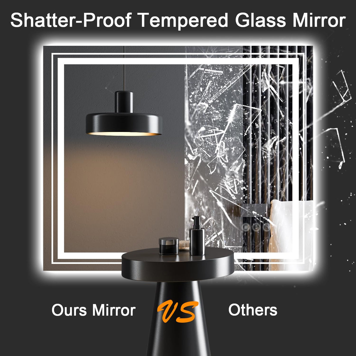 LED Bathroom Mirror, 40"X30" with Front and Backlit, Anti-Fog, Bathroom Vanity Mirror for Wall,