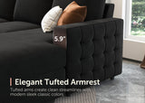 Sectional Sleeper Sofa Pull Out Bed with Storage Chaise, Velvet Sleeper Sectional Couch Pull-Out Bed U