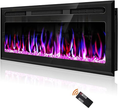 Wall Mounted and Recessed Fireplace Linear Fireplace Insert