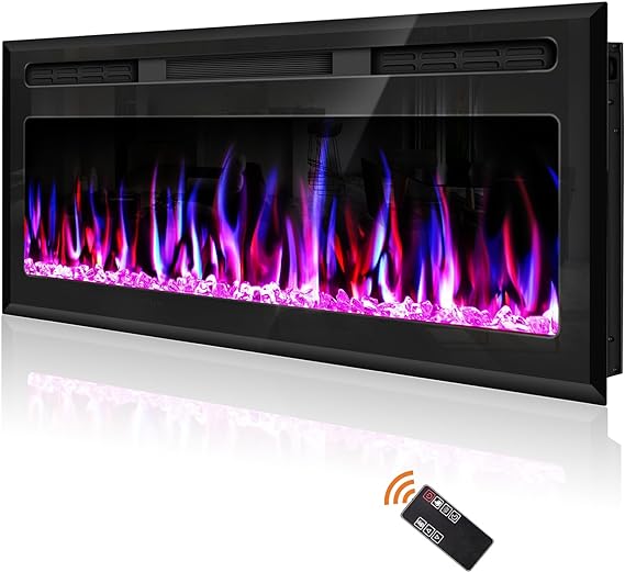 Wall Mounted and Recessed Fireplace Linear Fireplace Insert