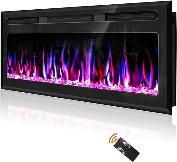 Wall Recessed and Wall Mounted Fireplace Heater