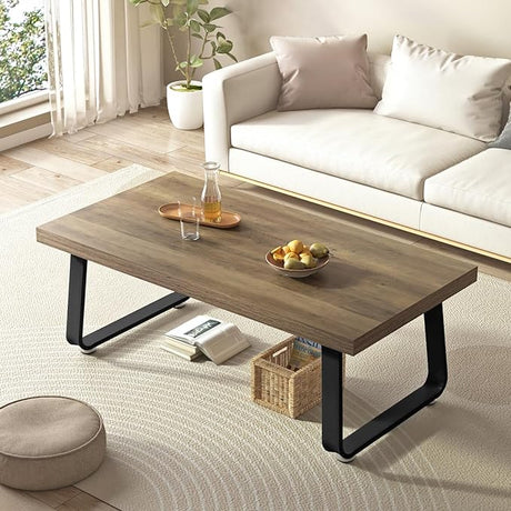 Coffee Table, Industrial Wooden Coffee Table, Modern Minimalist Rectangular Center Table