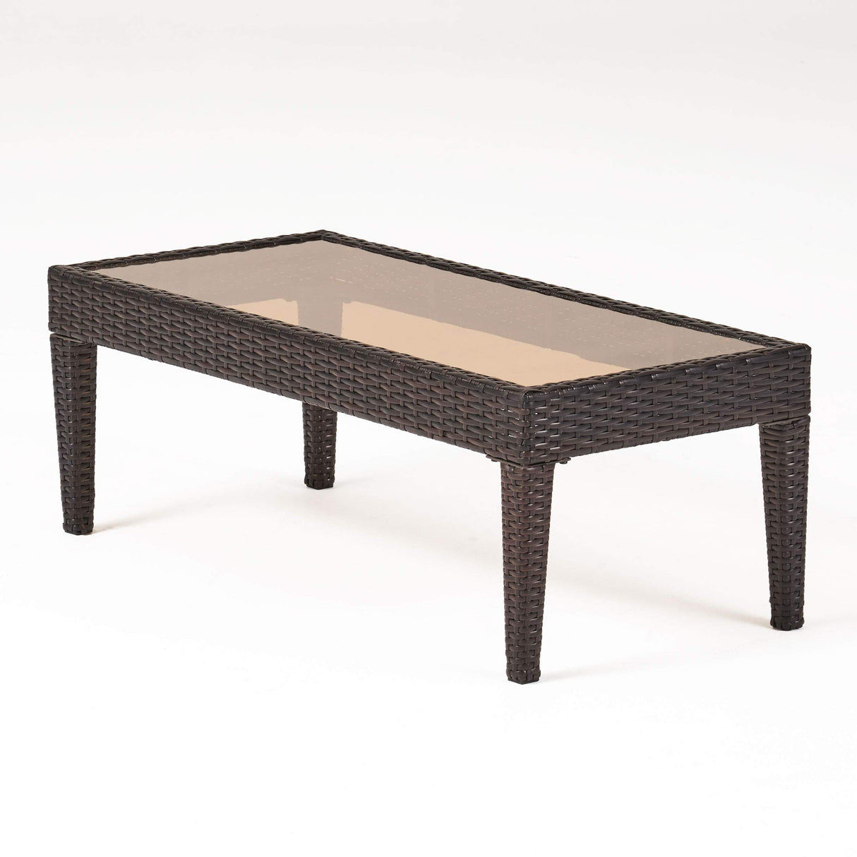 Antibes Outdoor Wicker Loveseat and Table Set with Water Resistant Cushions