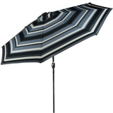 9 Foot Outdoor Patio Umbrella with Solar Lights & Tilt/Crank