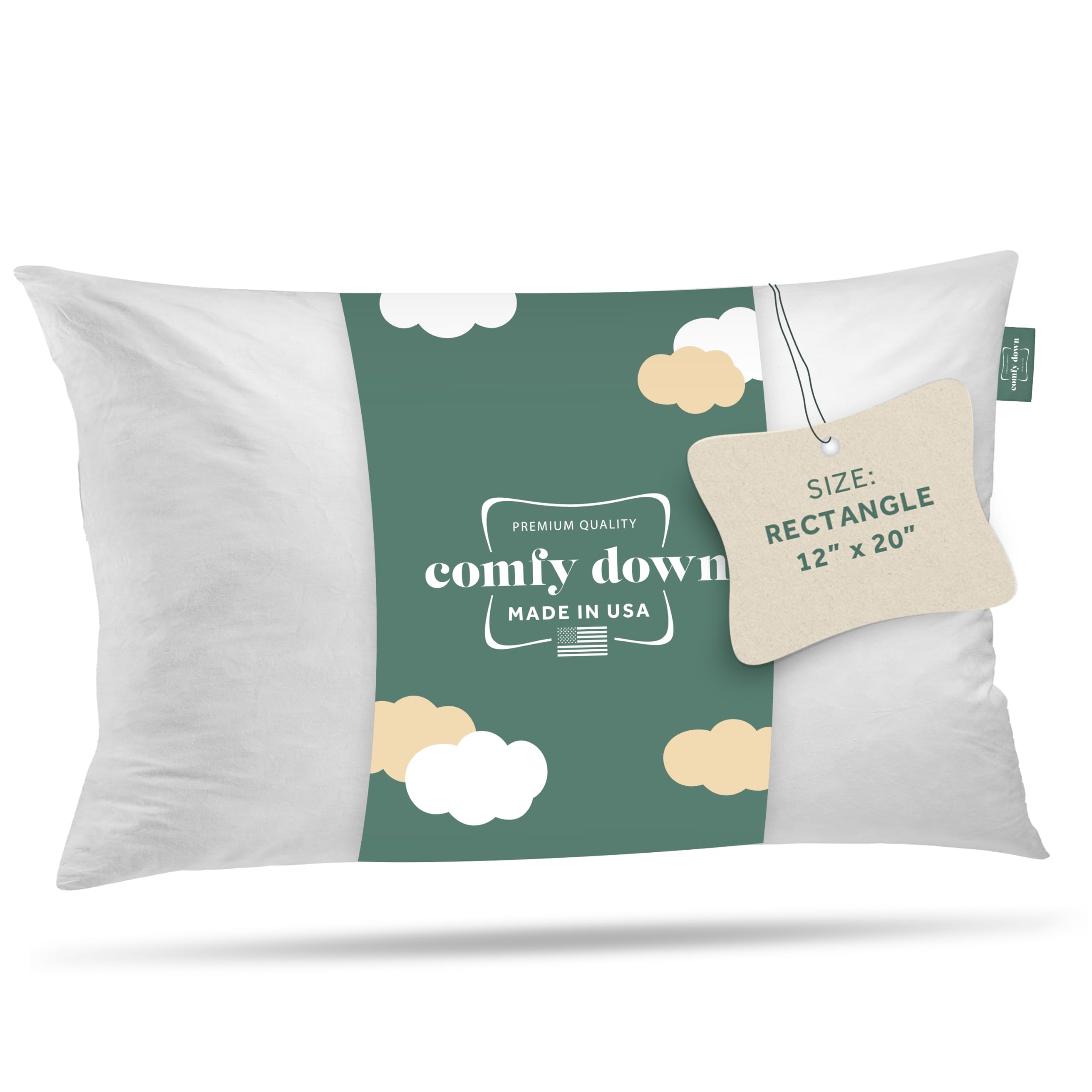 12X20 Decorative Throw Pillow Insert, Premium Down and Feathers Fill