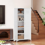 White Storage Cabinet with Feets-Metal Home Kitchen Pantry Cabinets with Doors