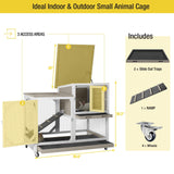 Upgrade Rabbit Hutch Rabbit Cage Indoor Bunny Hutch with Run Outdoor Rabbit House