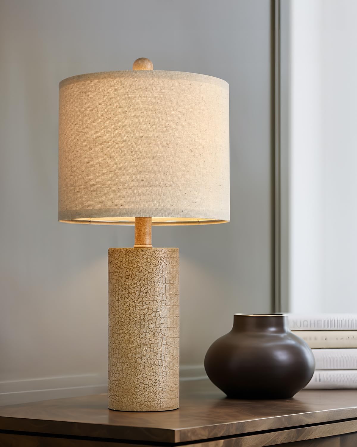 20.5" Farmhouse Lamp Single Resin Table Lamps for Living Room Bedroom Entryway