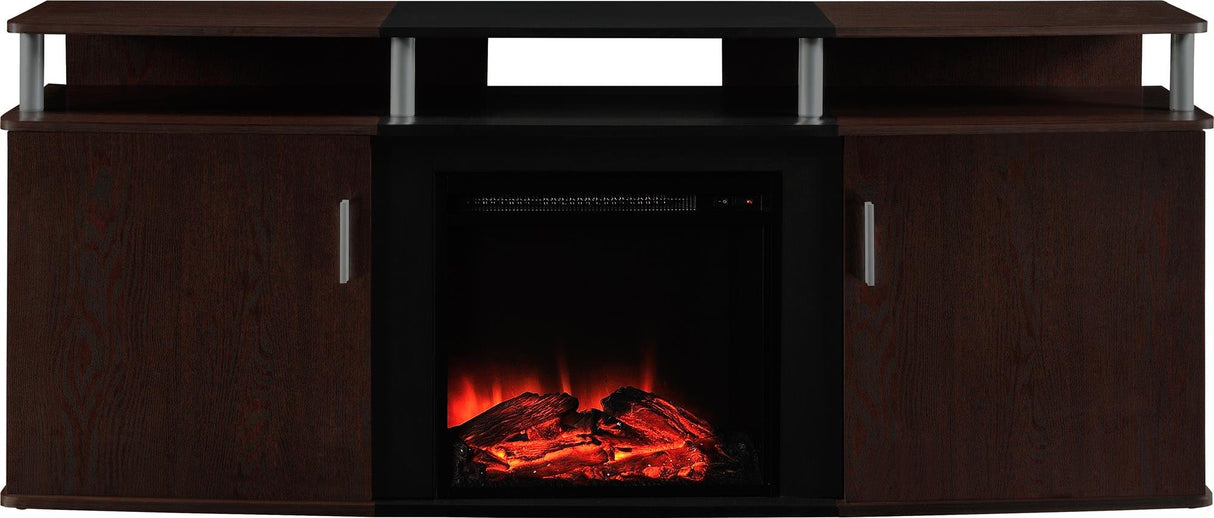 Carson Fireplace TV Stand for TVs up to 70 Inch, Replaceable Electric Fireplace Insert Heater,