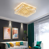 Lights Gold Crystal Flush Mount Ceiling Light Fixtures,Elegant Crystal Chandelier Pendant