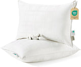 Fluffy Bed Pillows for Sleeping - Luxury Queen Size Pillows Set of 2 with 100% Cotton