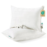 Fluffy Bed Pillows for Sleeping - Luxury Queen Size Pillows Set of 2 with 100% Cotton