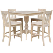 Table with 4 Stools, Unfinished