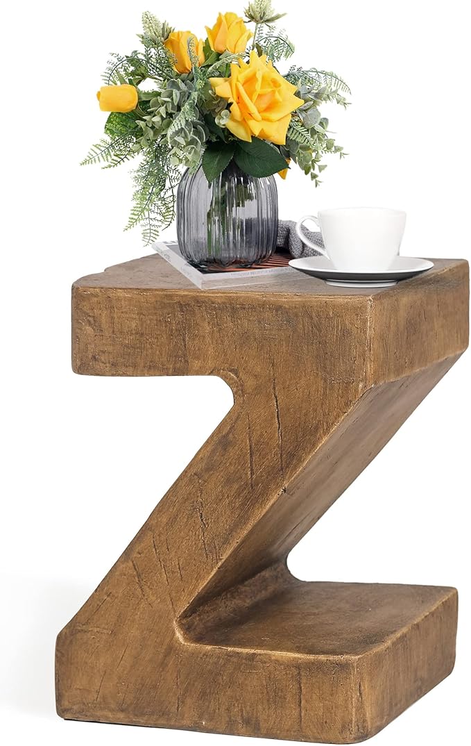 Modern Round Concrete Side Table, Indoor Outdoor Accent End Table Coffee Table