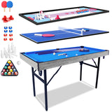 Upgrade Multi Game Table,5 in 1 Folding Portabel Games with Accessories