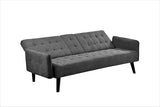 Hash Sleeper Sofa Bed with Folding Backrest, Cup Holder and Linen Fabric Upholstery,