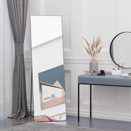 Full Length Glass Mirror, Freestanding or Wall Mounted Dress Mirror for Bedroom