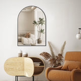 24"x36" Arched Bathroom Mirror, Wall Mounted Mirror, Black Vanity Wall Mirror Brushed