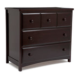 3 Drawer Dresser with Interlocking Drawers, Dark Chocolate