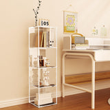 Acrylic Bookcase 4-Tier, Clear Acrylic Bookshelf, Open Display Storage Clear Bookshelf