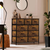 Fabric Dresser for Bedroom - Chest of 9 Drawers, Tall Storage Tower, Clothing Organizer